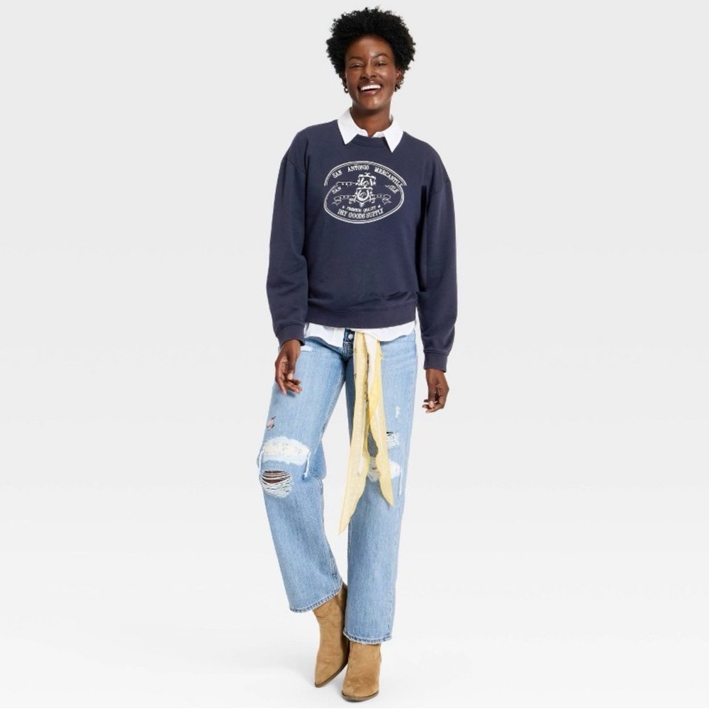Navy Western Graphic Pullover Sweatshirt from Universal Thread - NWT szS